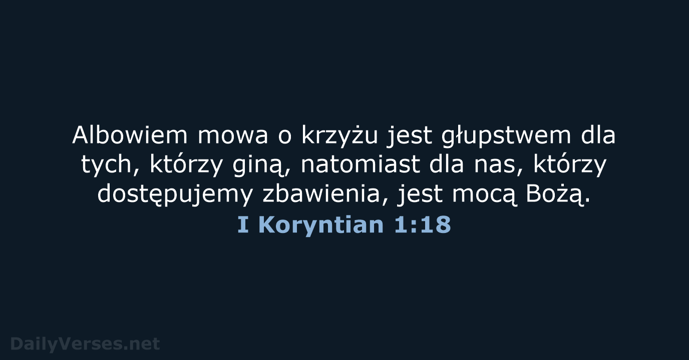 I Koryntian 1:18 - BW1975