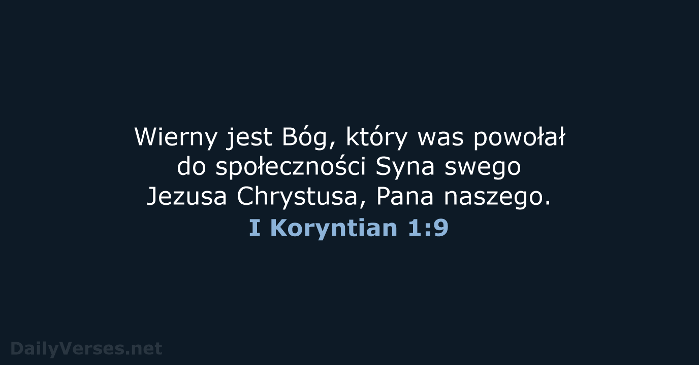 I Koryntian 1:9 - BW1975