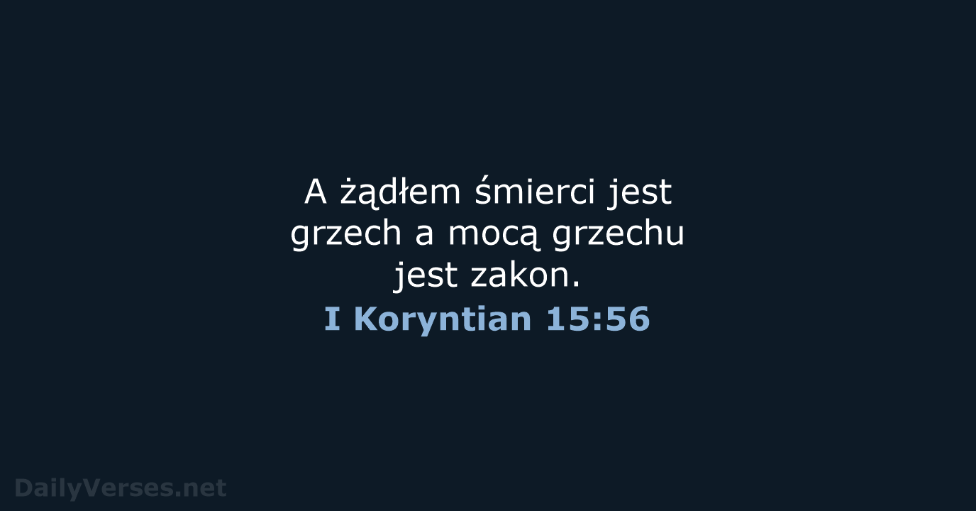 I Koryntian 15:56 - BW1975