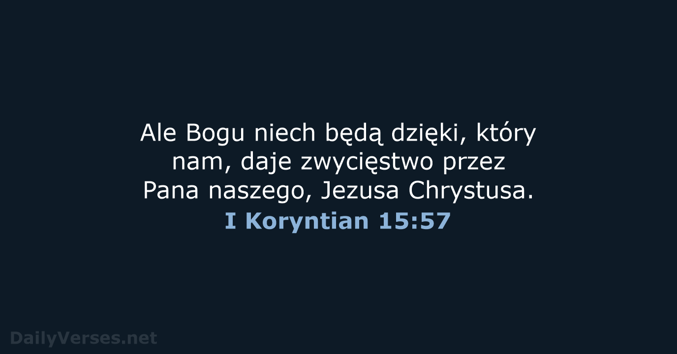 I Koryntian 15:57 - BW1975