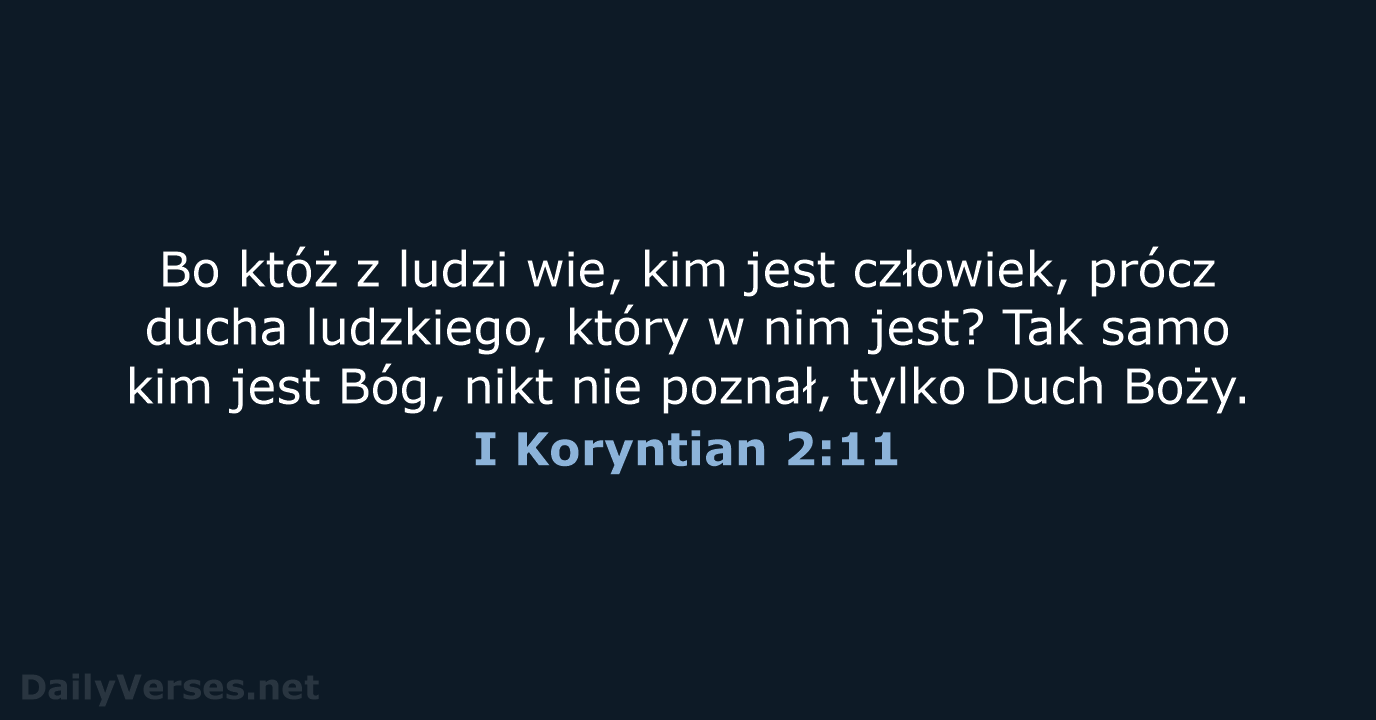 I Koryntian 2:11 - BW1975