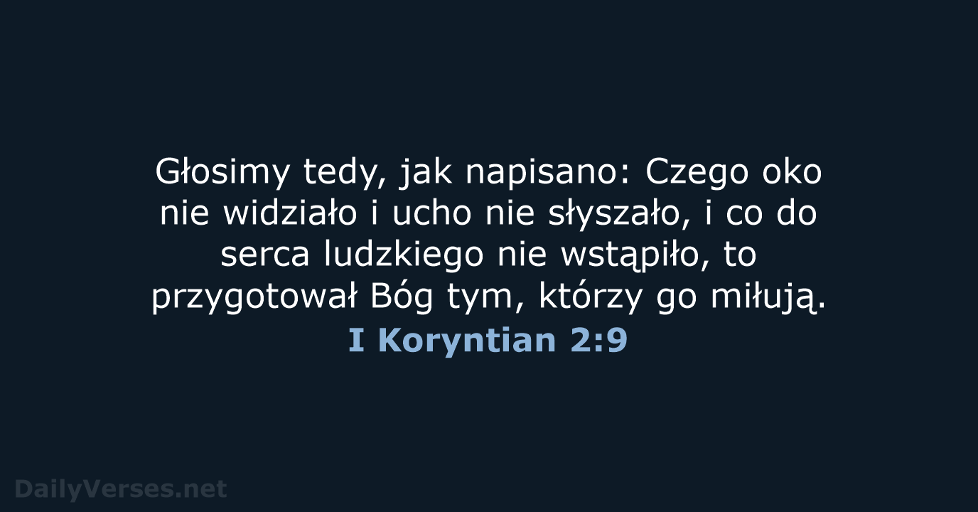 I Koryntian 2:9 - BW1975