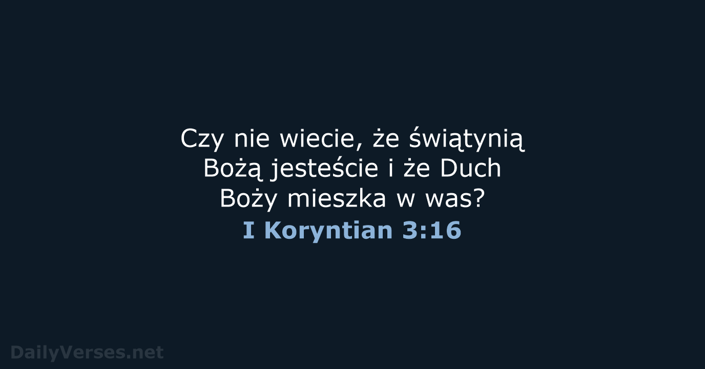 I Koryntian 3:16 - BW1975