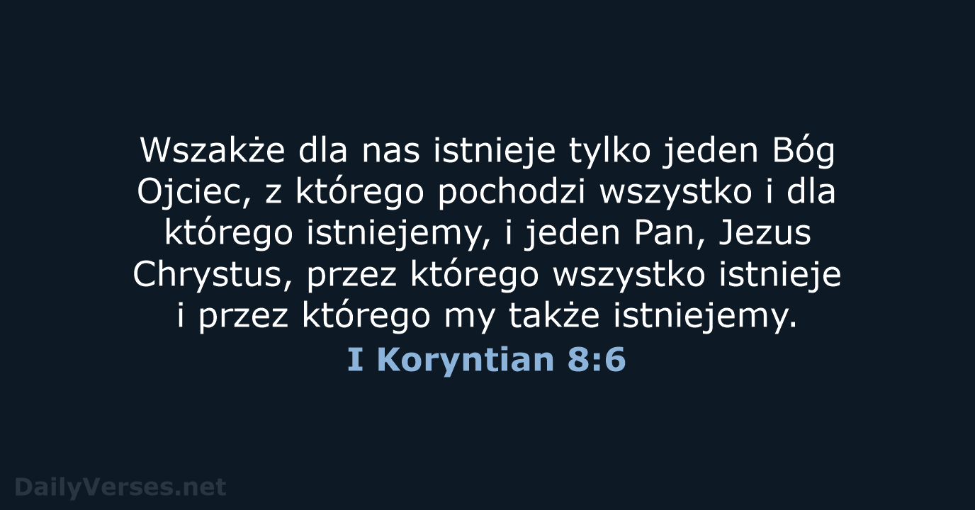 I Koryntian 8:6 - BW1975