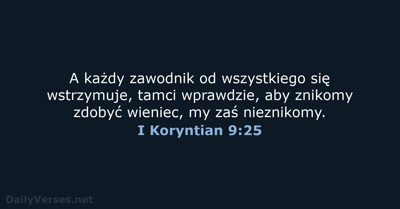 I Koryntian 9:25 - BW1975