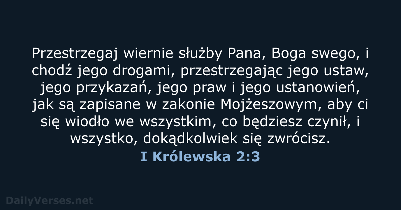 I Królewska 2:3 - BW1975