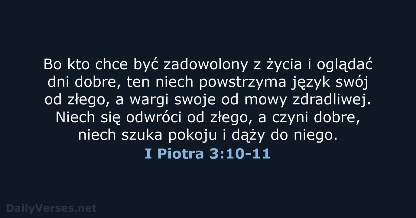 I Piotra 3:10-11 - BW1975