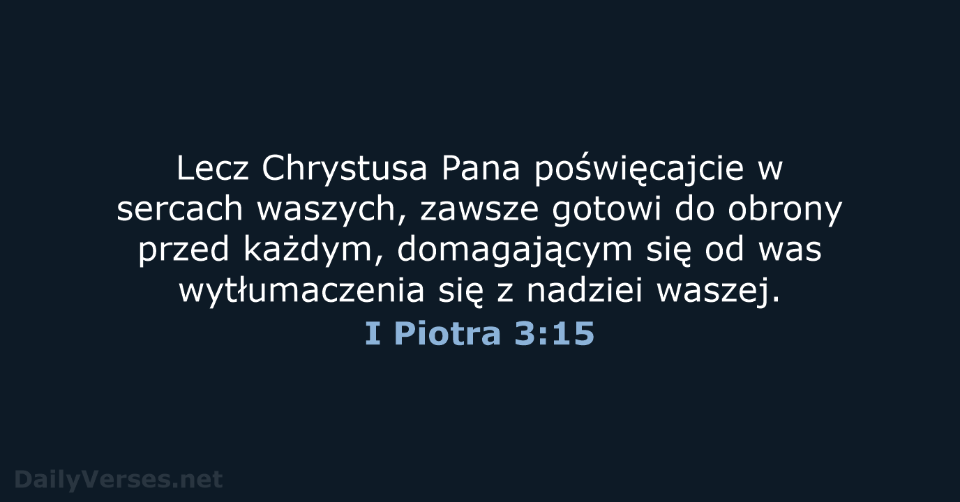 I Piotra 3:15 - BW1975