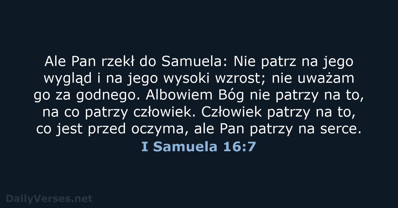 I Samuela 16:7 - BW1975