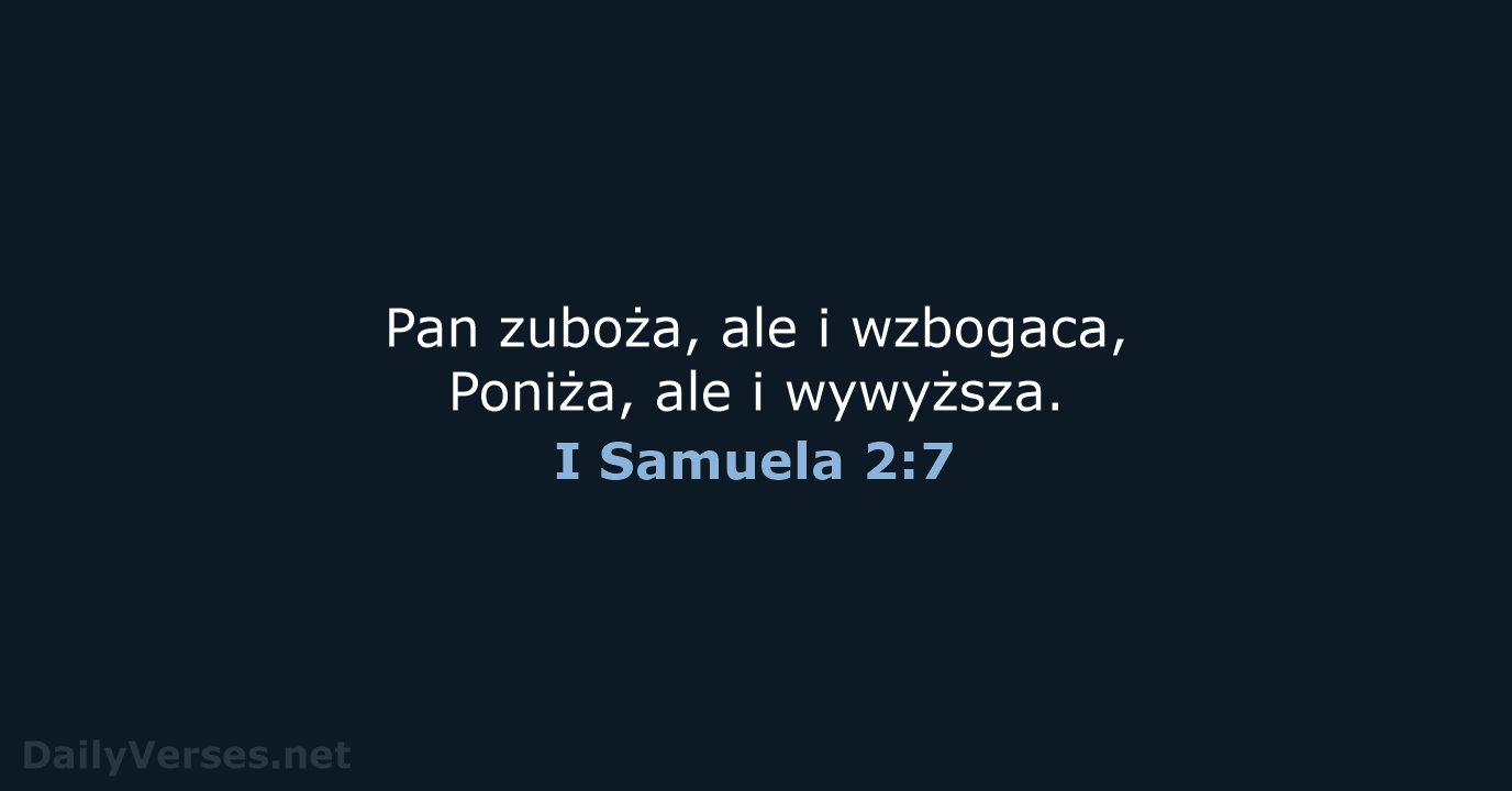 I Samuela 2:7 - BW1975