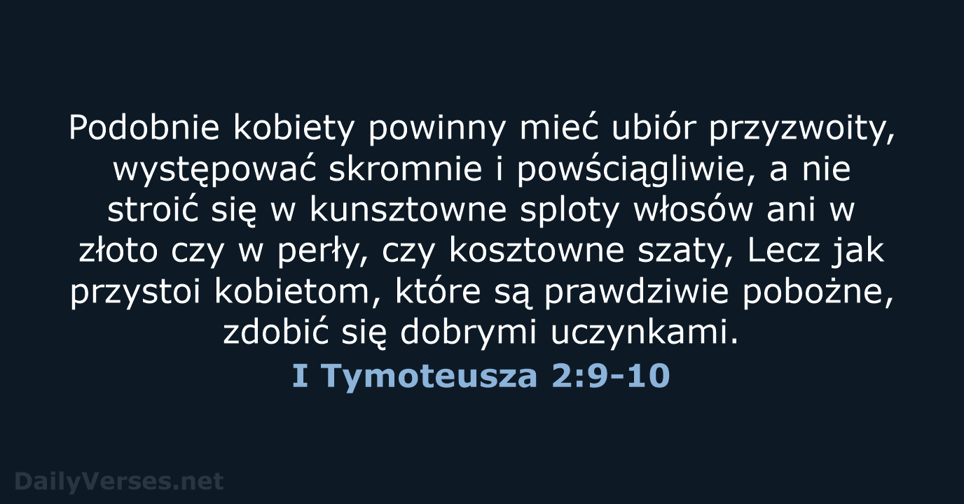 I Tymoteusza 2:9-10 - BW1975