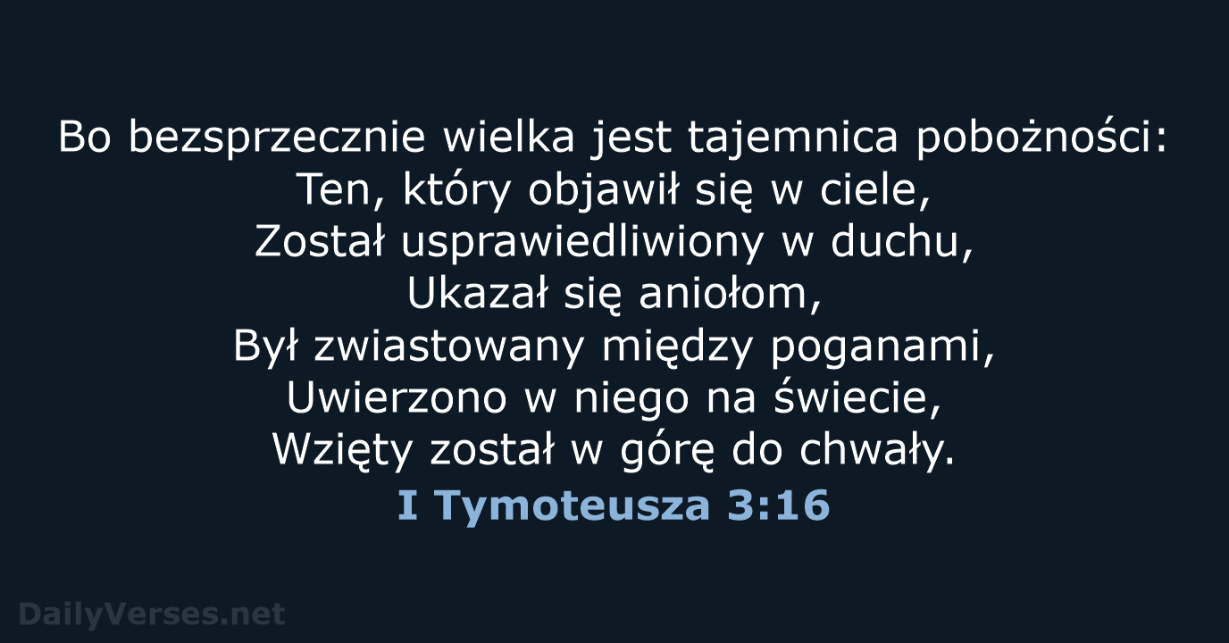 I Tymoteusza 3:16 - BW1975