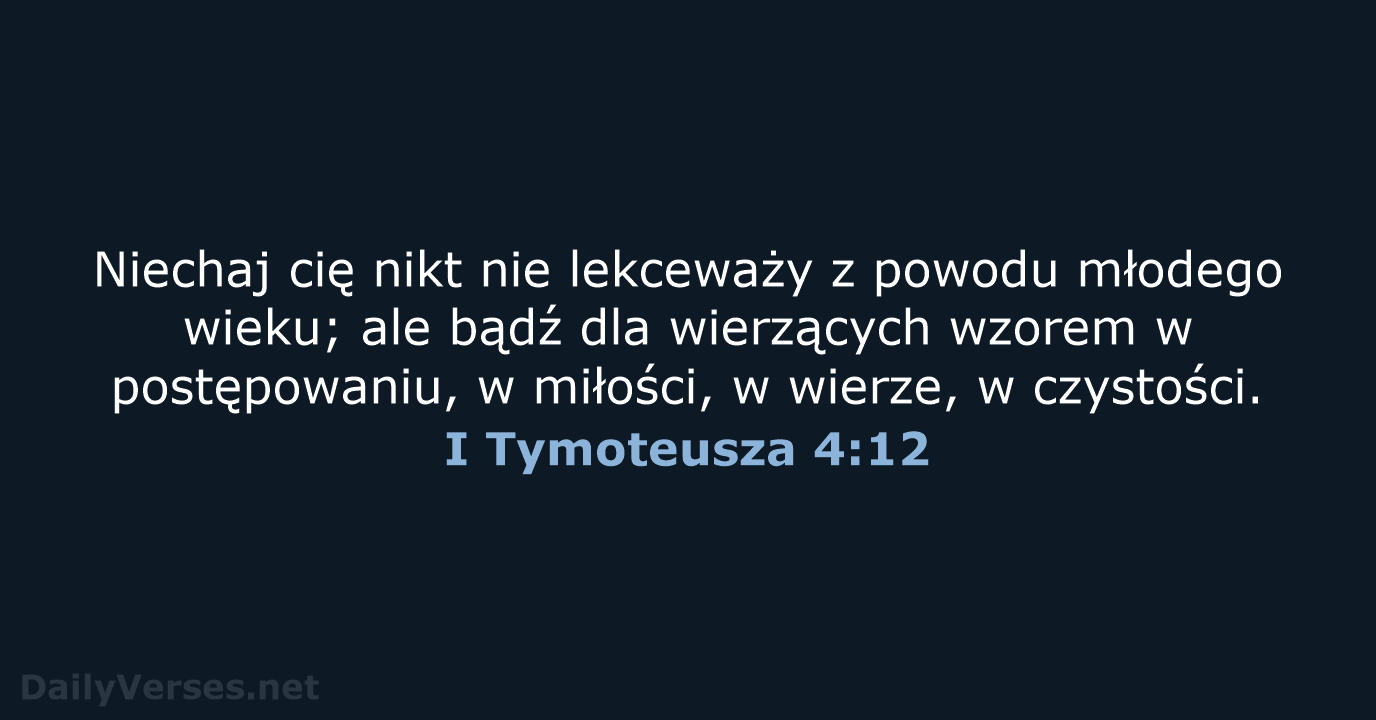 I Tymoteusza 4:12 - BW1975