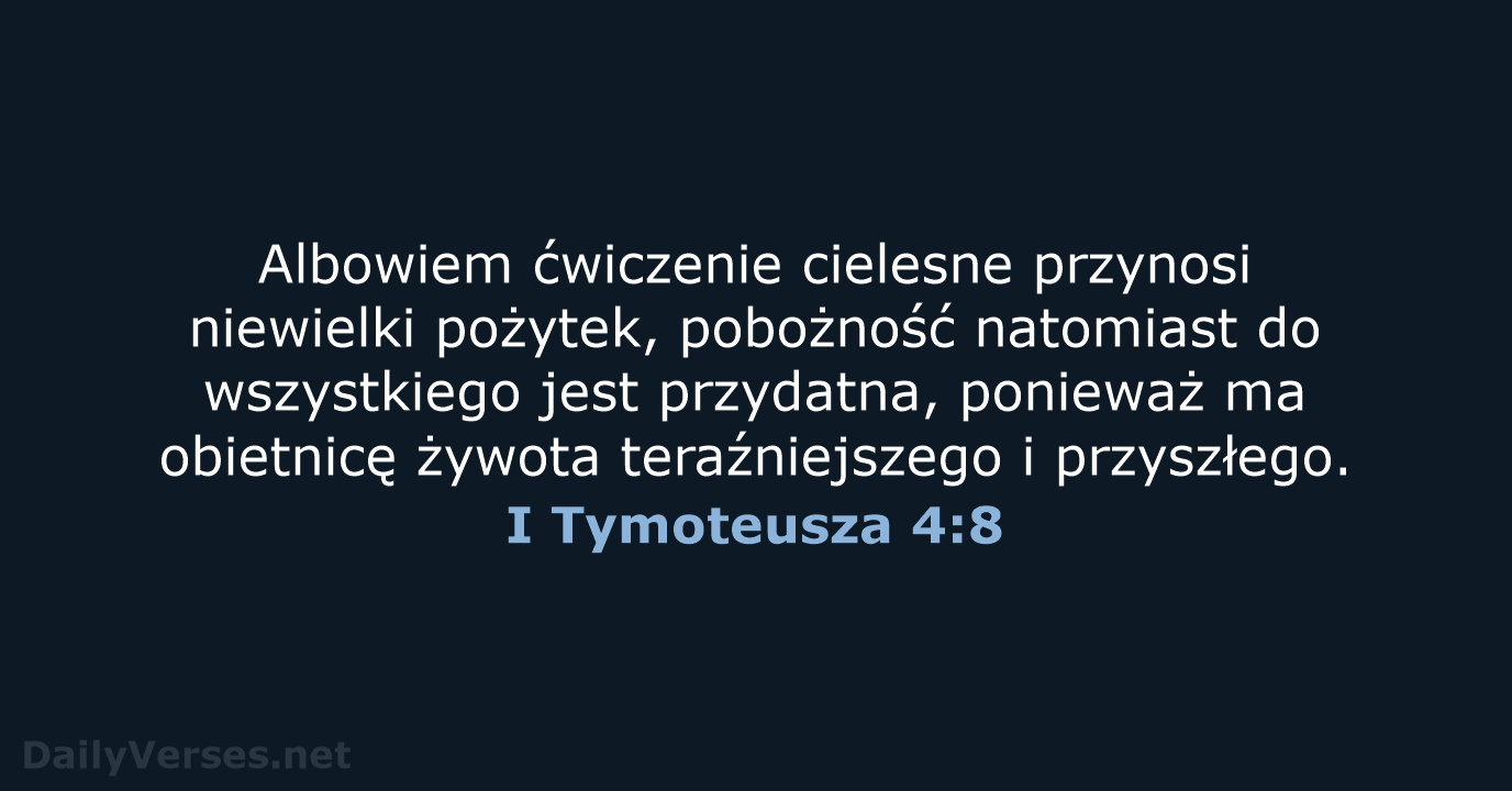 I Tymoteusza 4:8 - BW1975