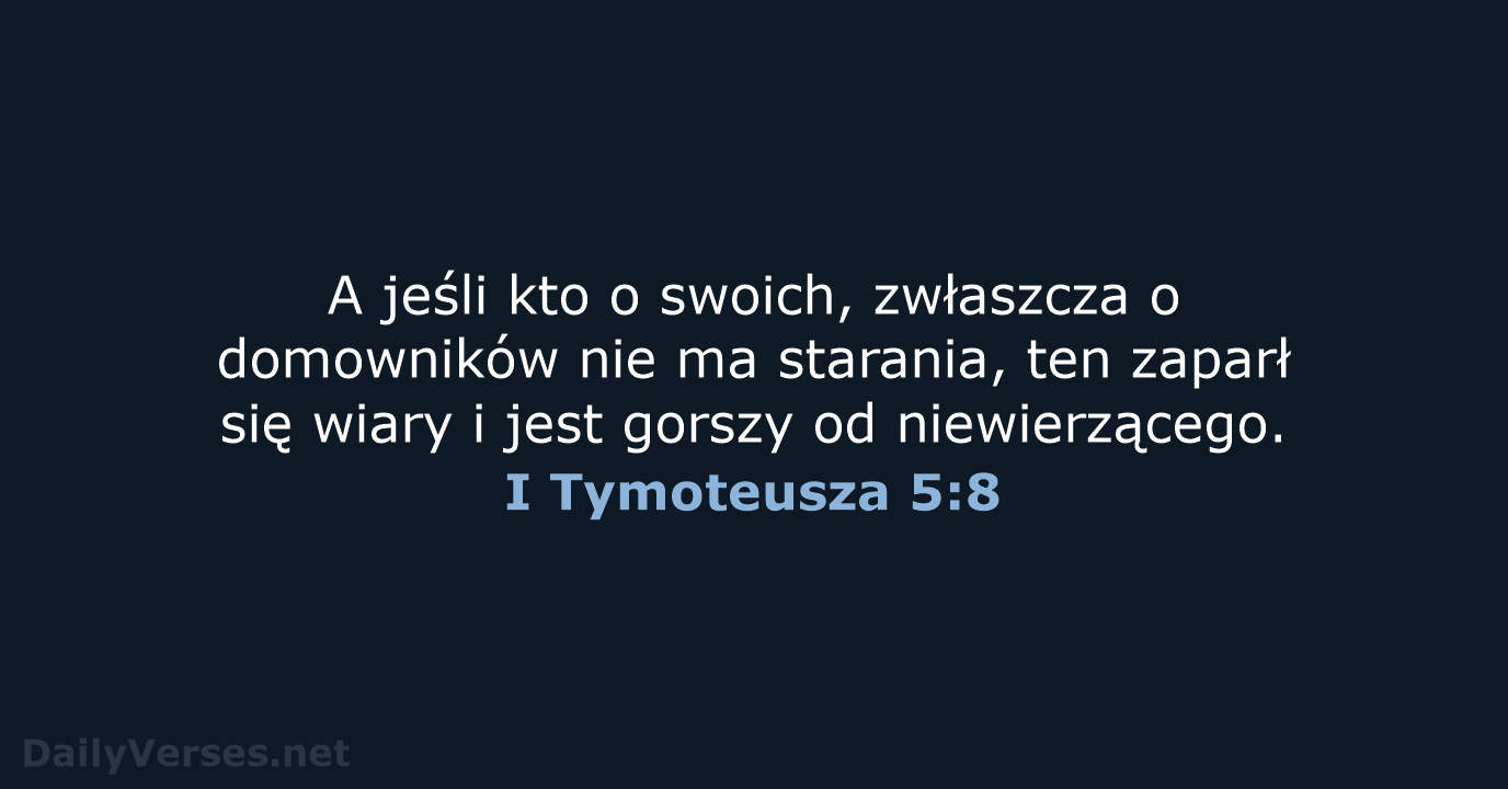 I Tymoteusza 5:8 - BW1975