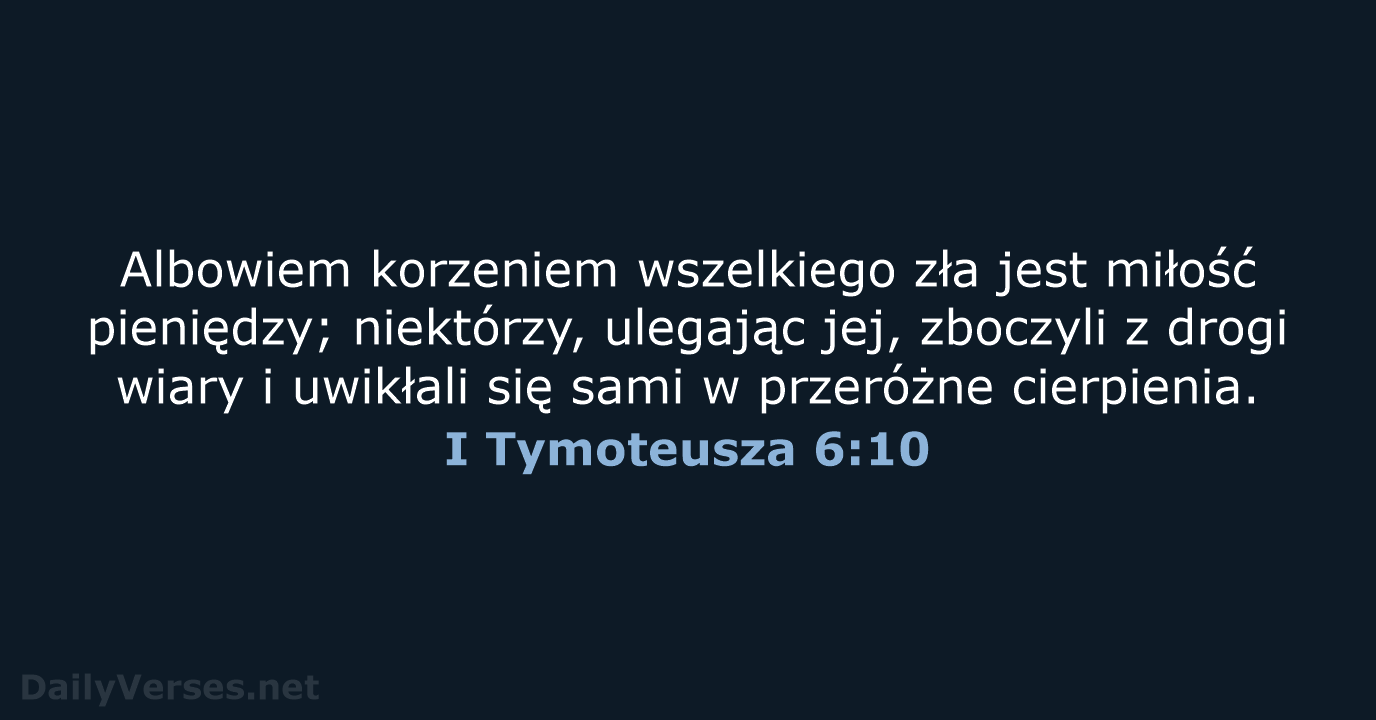 I Tymoteusza 6:10 - BW1975