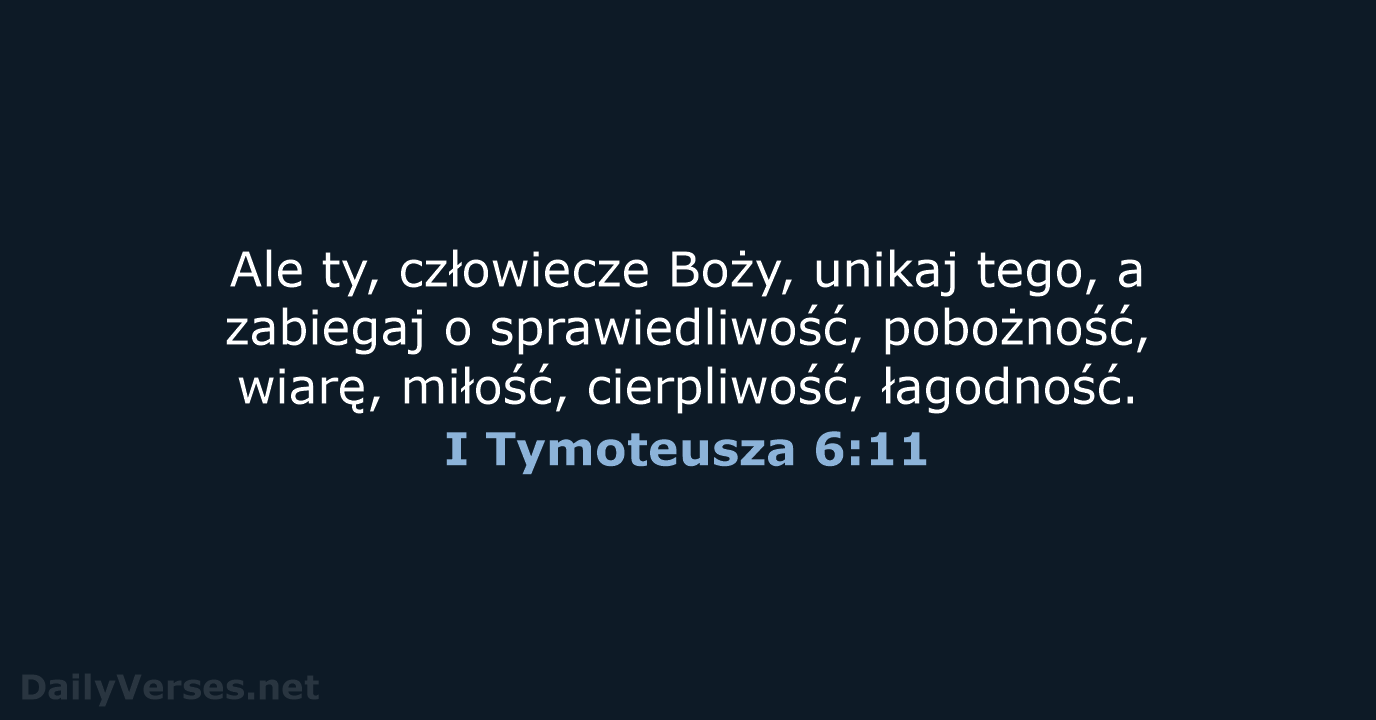 I Tymoteusza 6:11 - BW1975