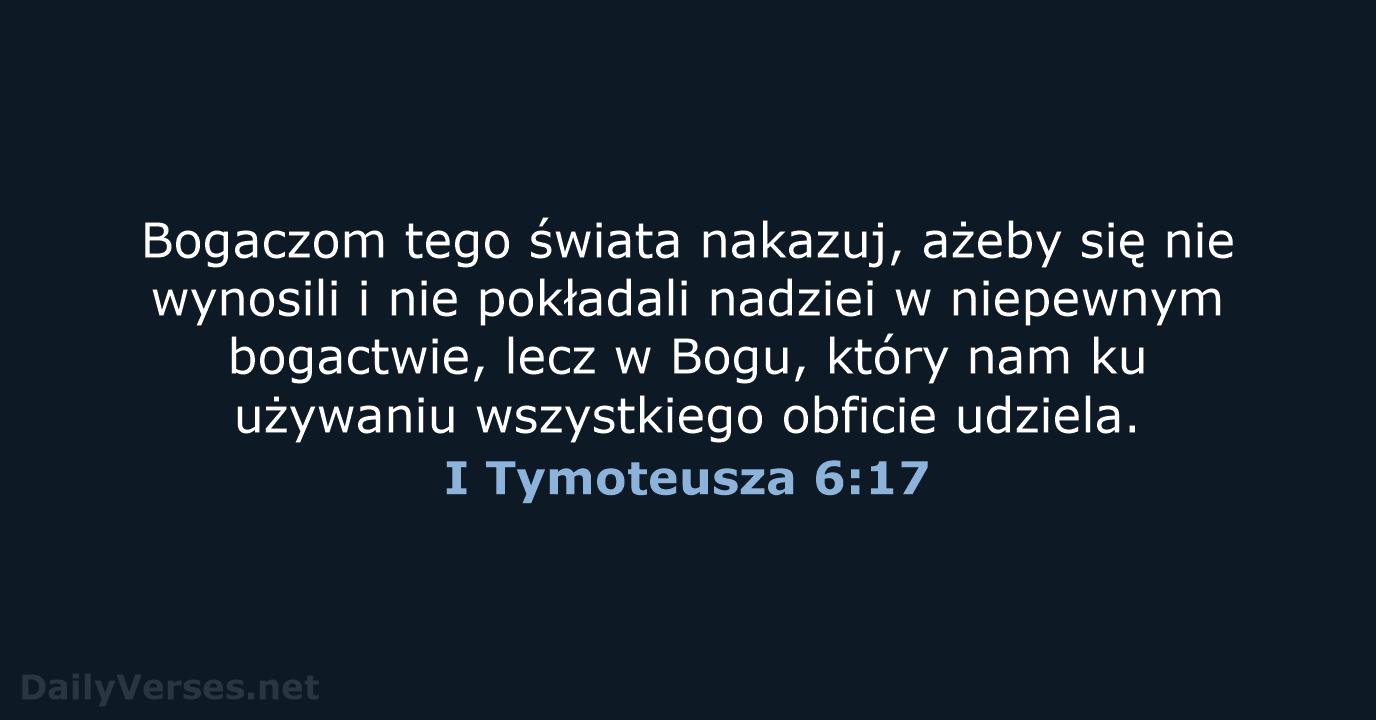 I Tymoteusza 6:17 - BW1975