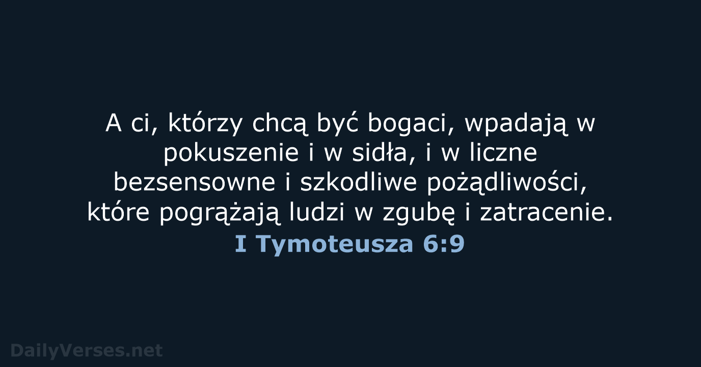 I Tymoteusza 6:9 - BW1975