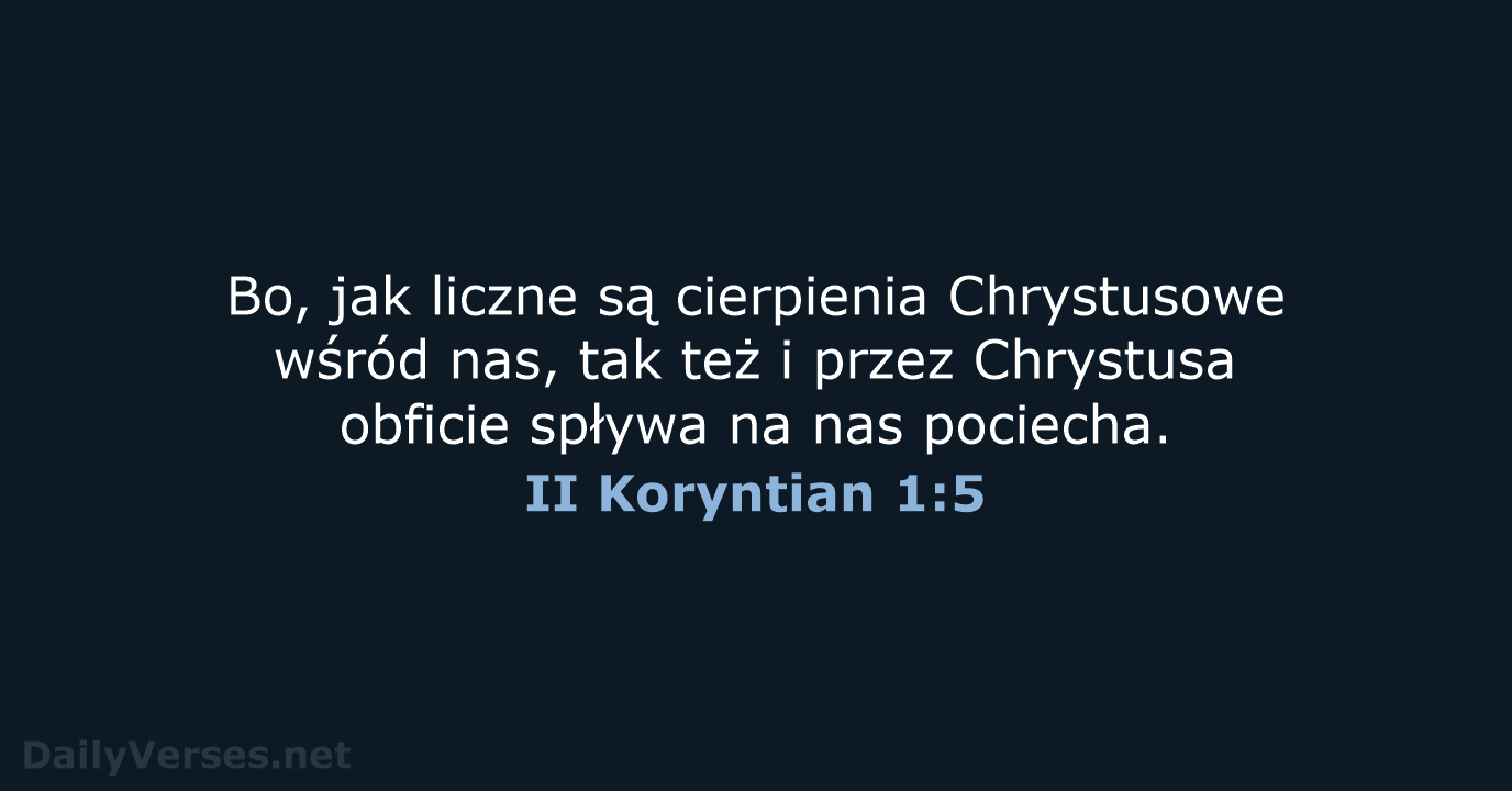 II Koryntian 1:5 - BW1975