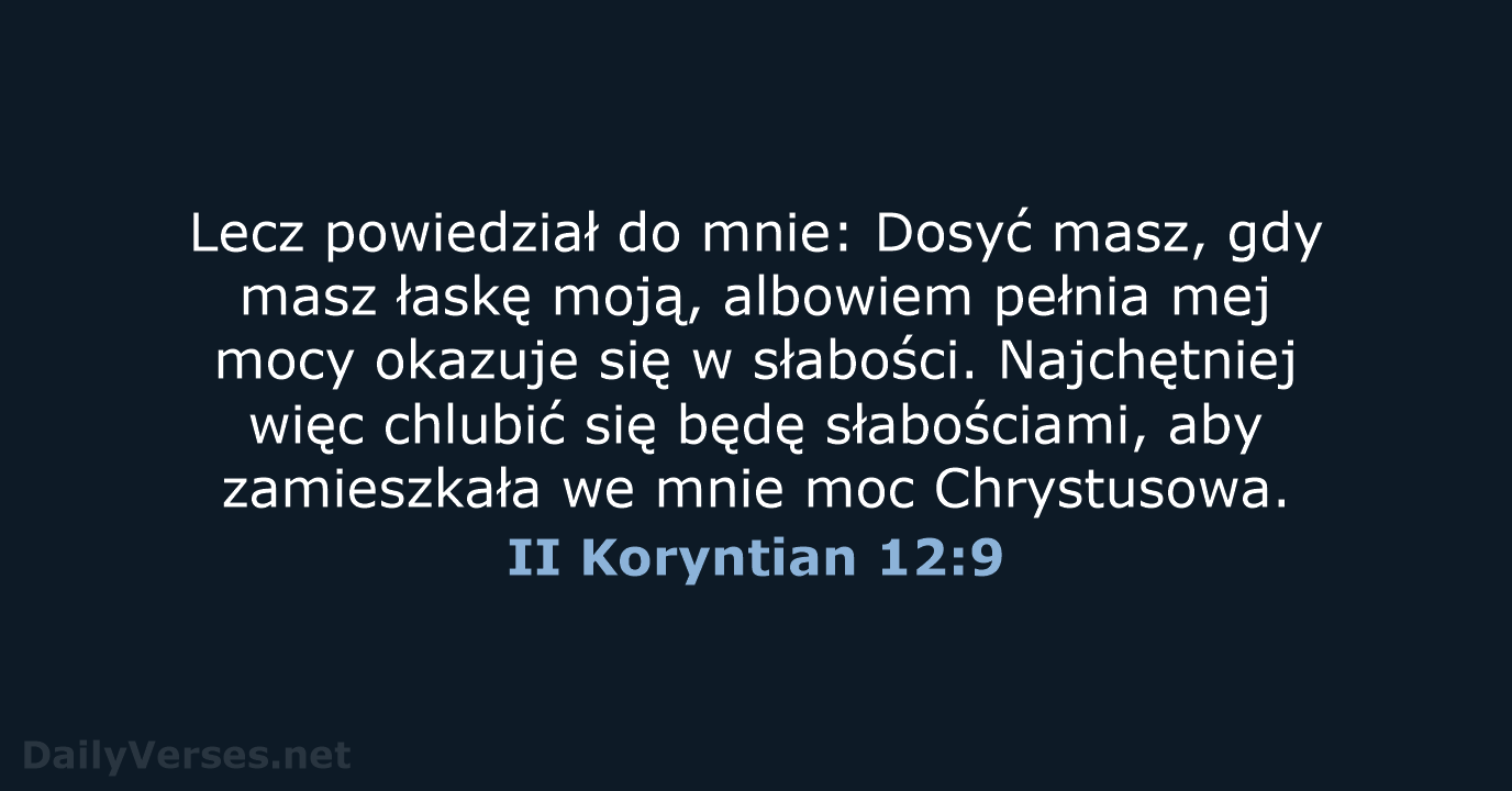 II Koryntian 12:9 - BW1975