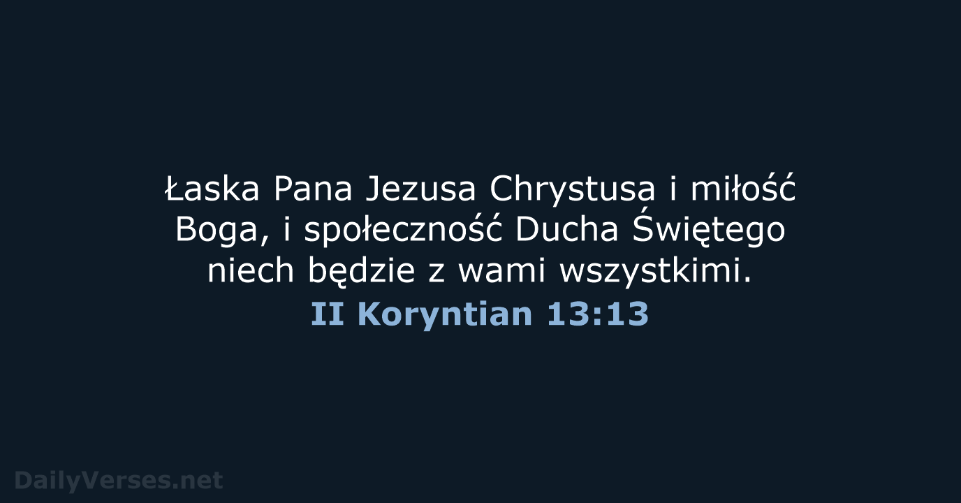 II Koryntian 13:13 - BW1975