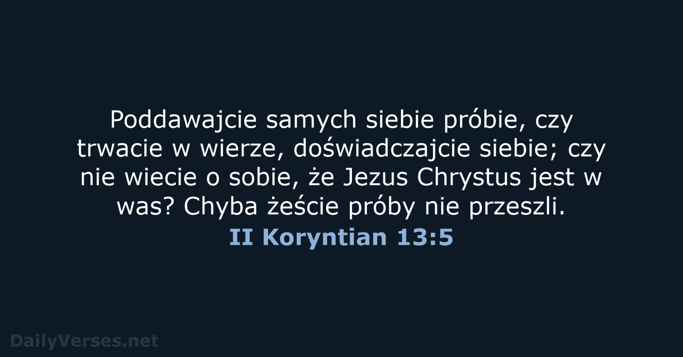 II Koryntian 13:5 - BW1975