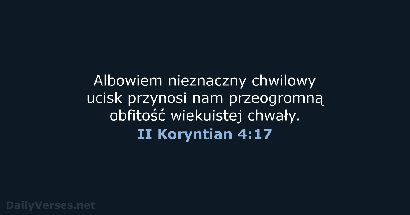 II Koryntian 4:17 - BW1975