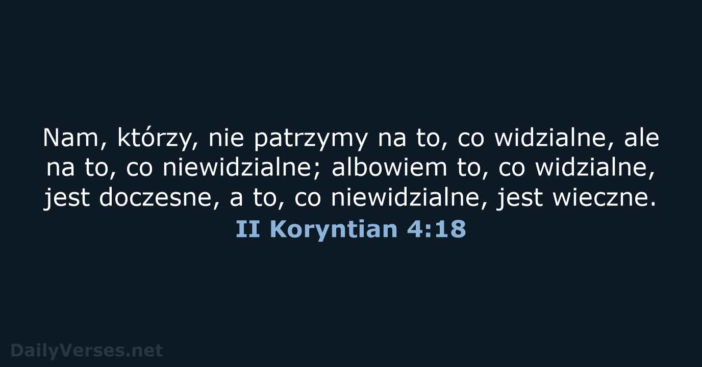 II Koryntian 4:18 - BW1975