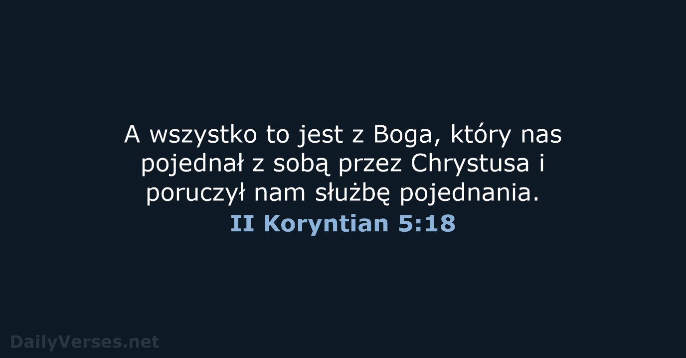 II Koryntian 5:18 - BW1975