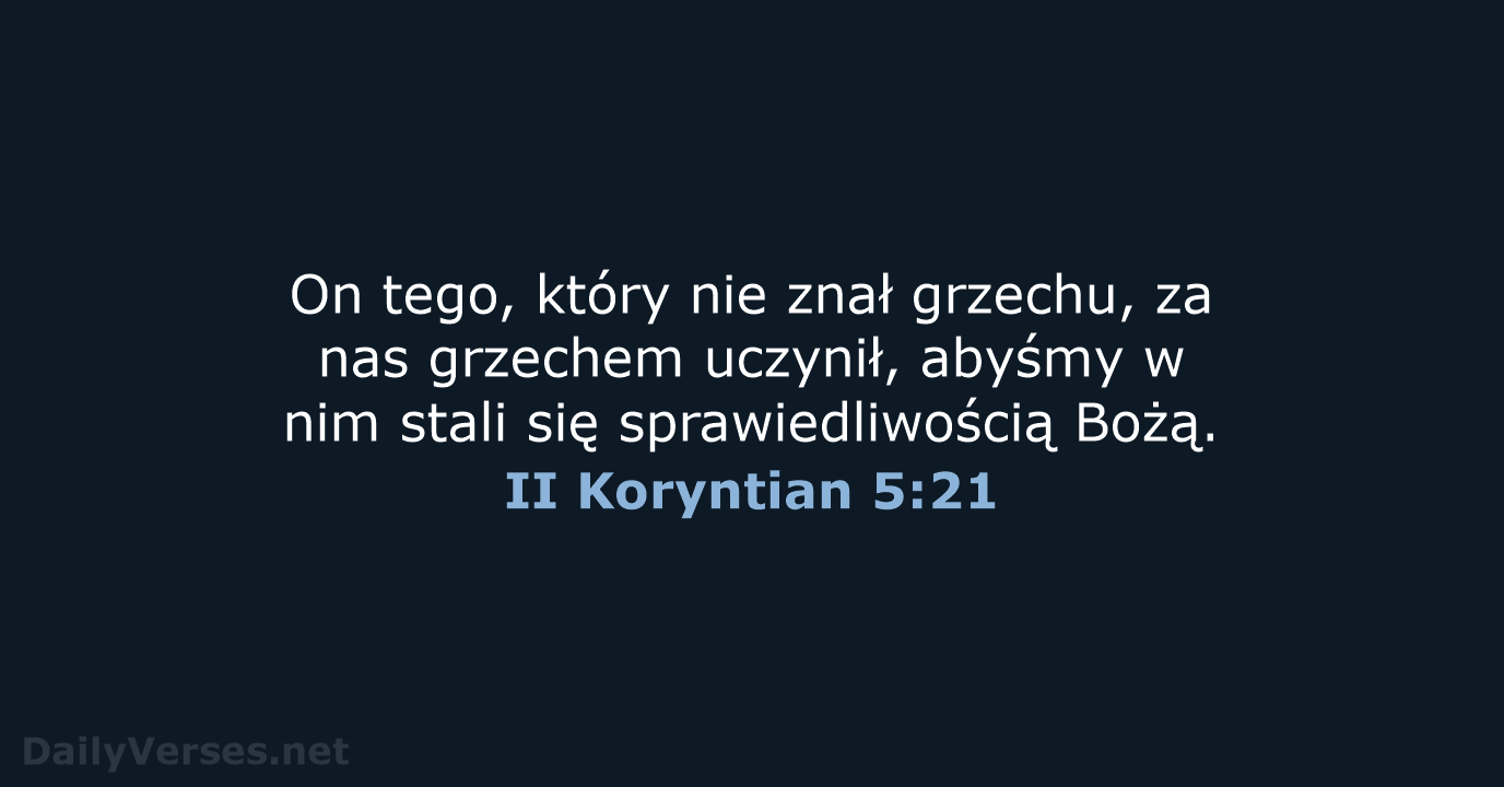 II Koryntian 5:21 - BW1975