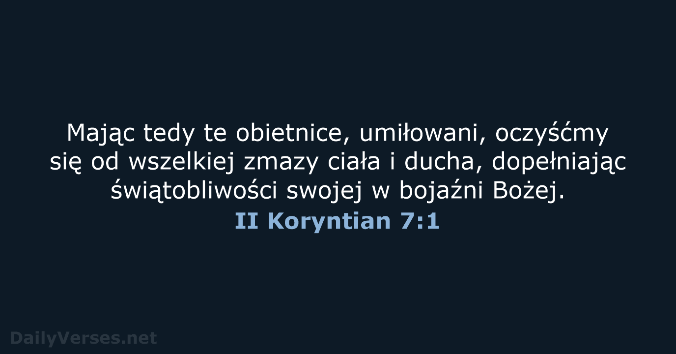 II Koryntian 7:1 - BW1975