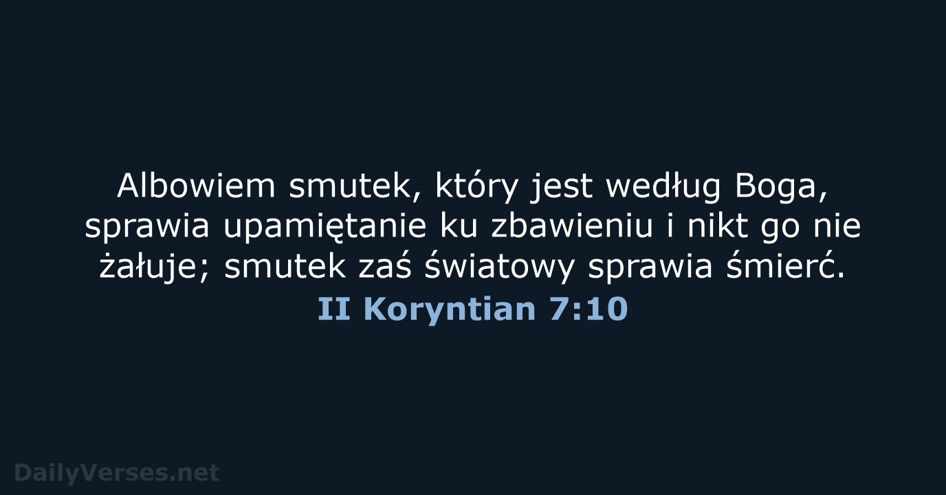 II Koryntian 7:10 - BW1975