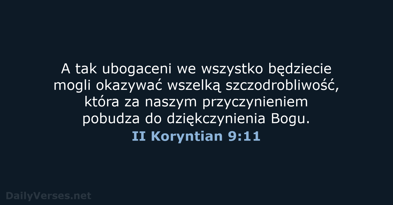 II Koryntian 9:11 - BW1975