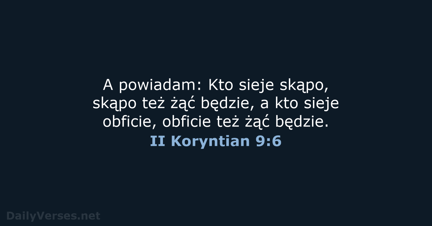 II Koryntian 9:6 - BW1975