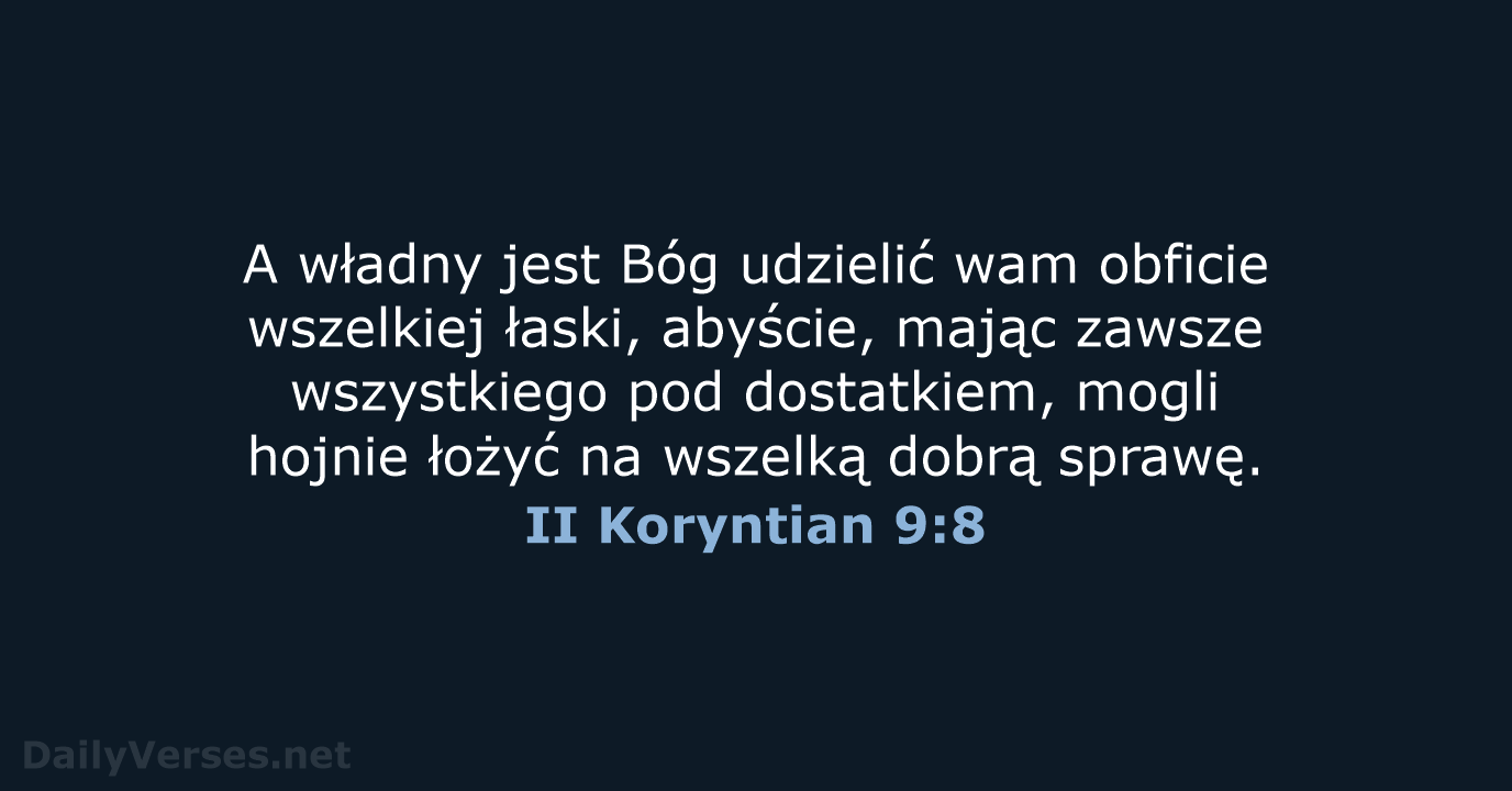 II Koryntian 9:8 - BW1975