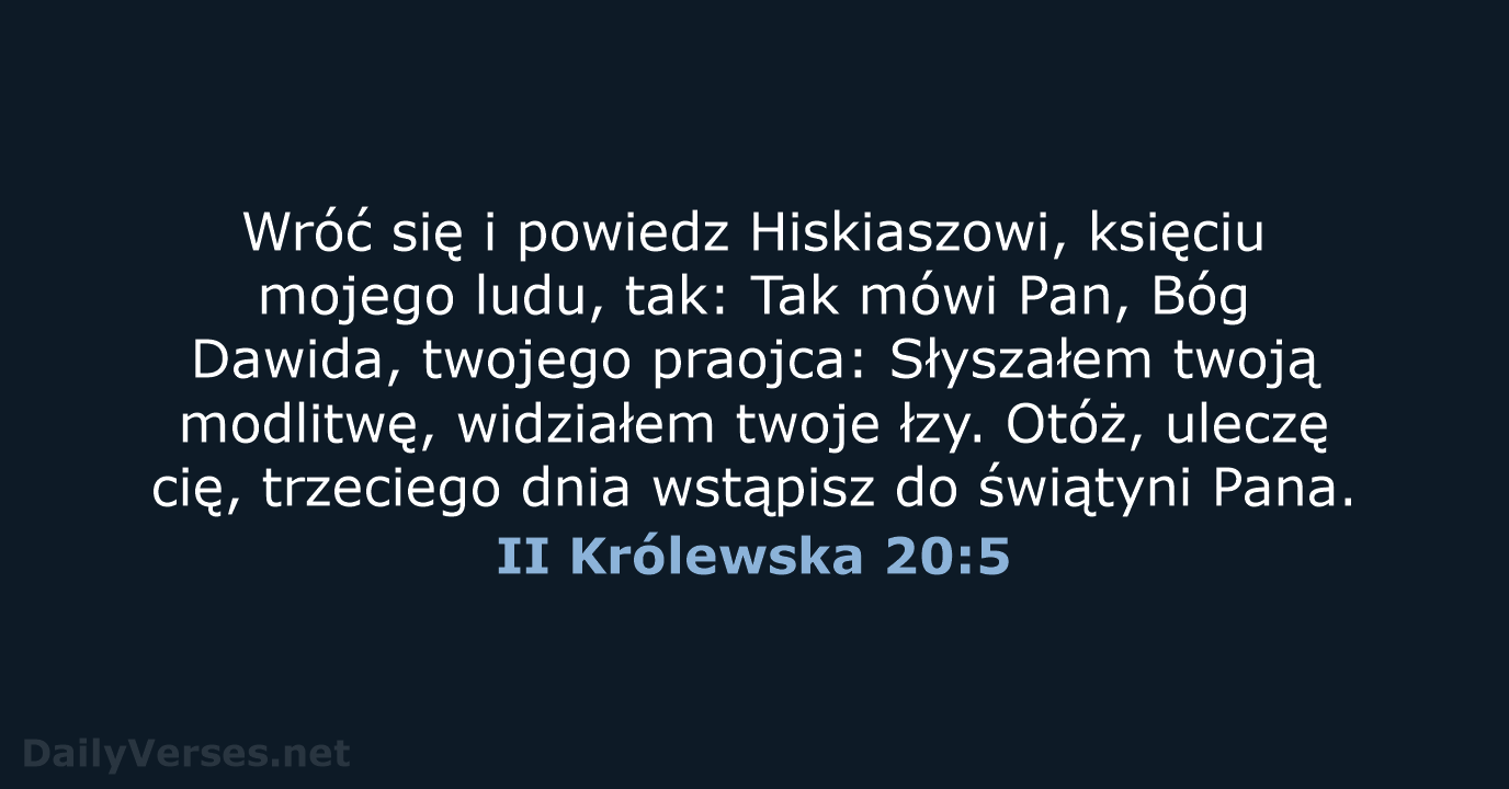 II Królewska 20:5 - BW1975