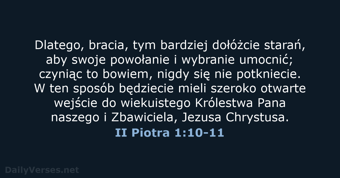 II Piotra 1:10-11 - BW1975