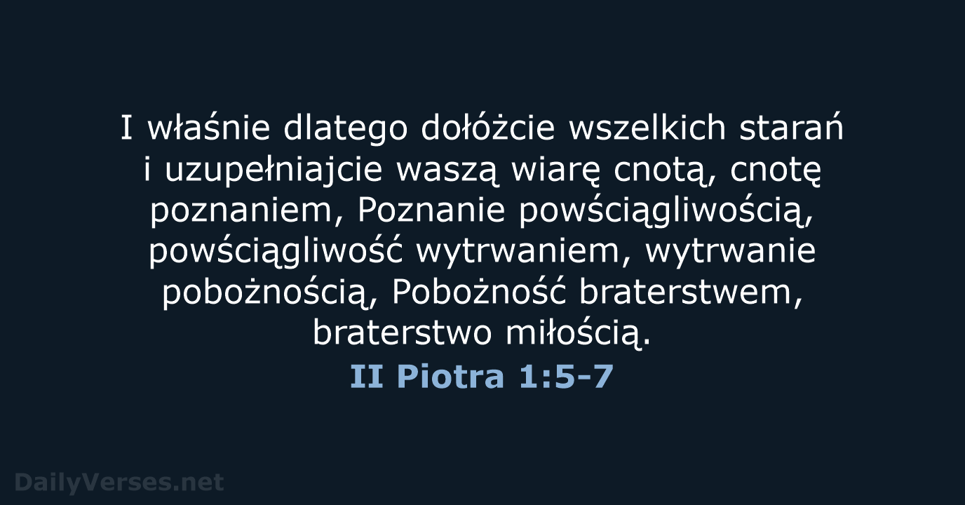 II Piotra 1:5-7 - BW1975