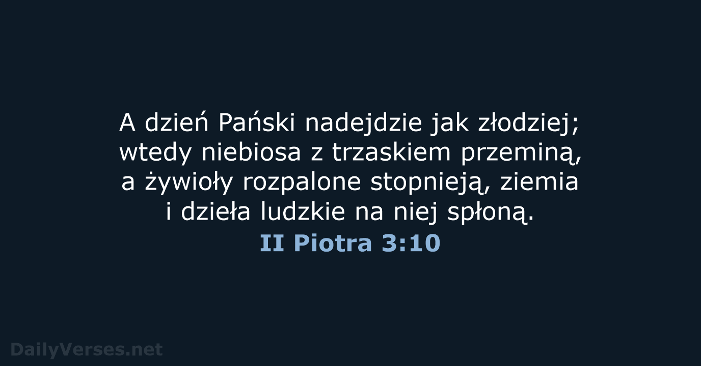 II Piotra 3:10 - BW1975