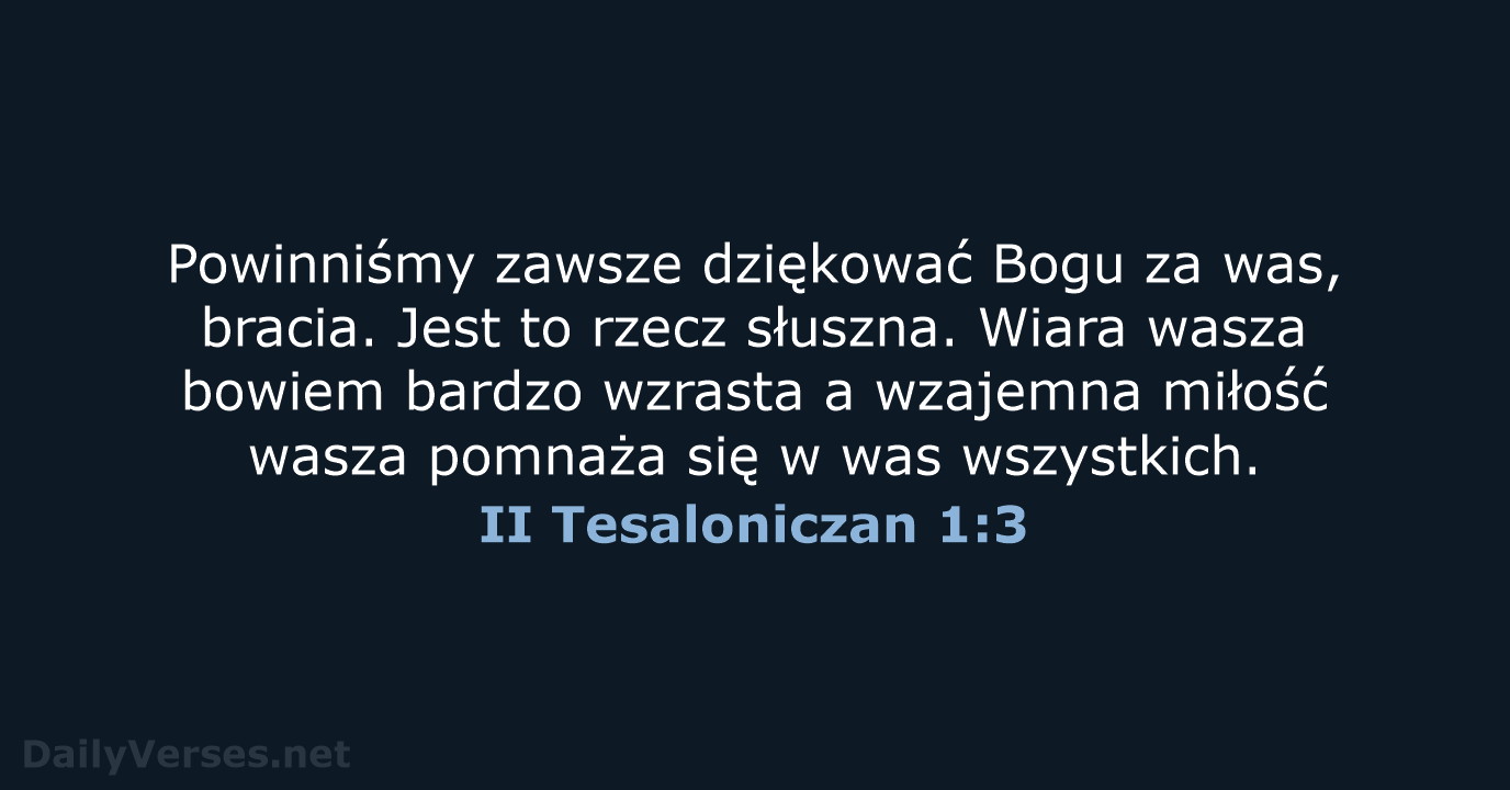 II Tesaloniczan 1:3 - BW1975