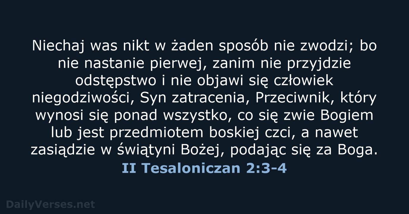 II Tesaloniczan 2:3-4 - BW1975