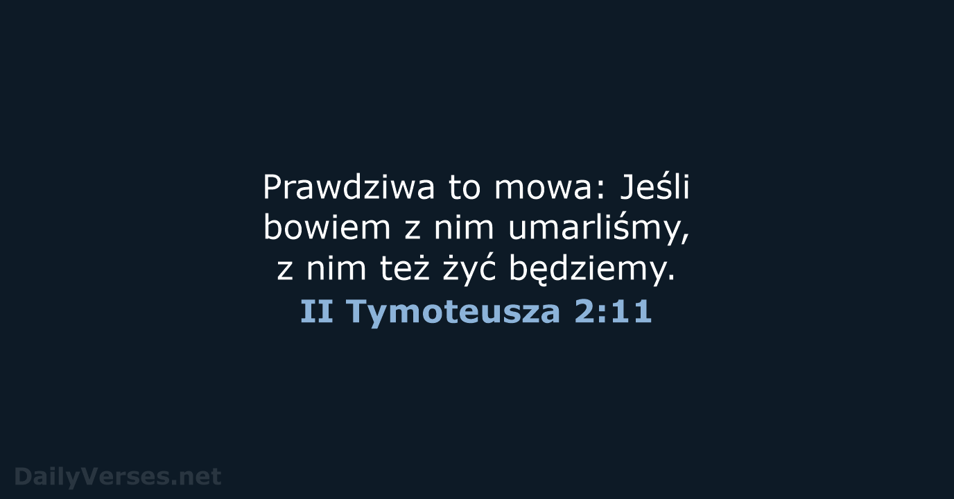 II Tymoteusza 2:11 - BW1975