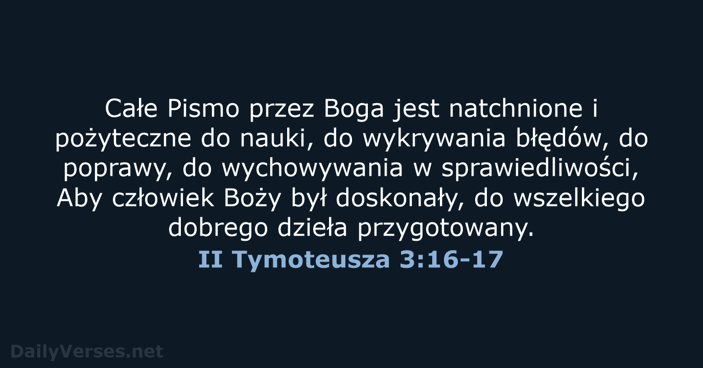 II Tymoteusza 3:16-17 - BW1975