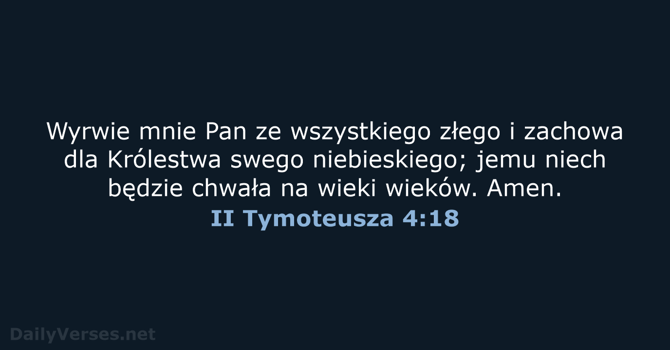 II Tymoteusza 4:18 - BW1975