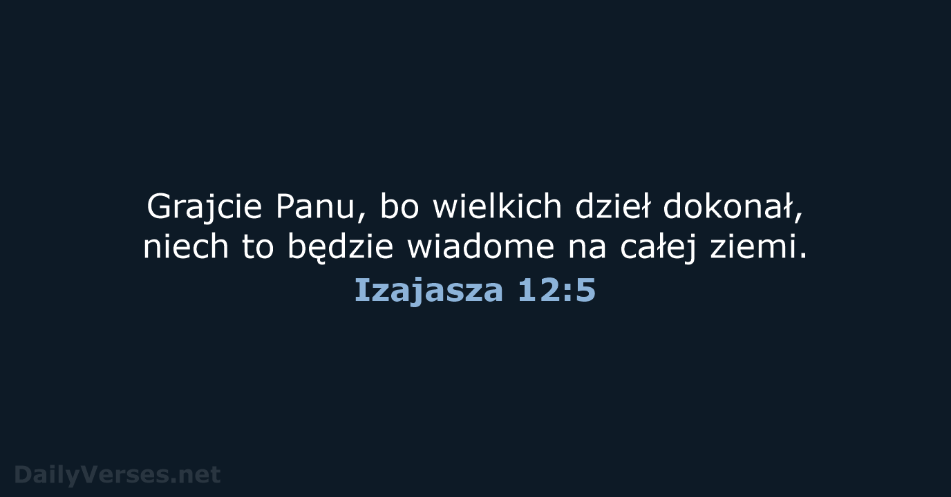 Izajasza 12:5 - BW1975