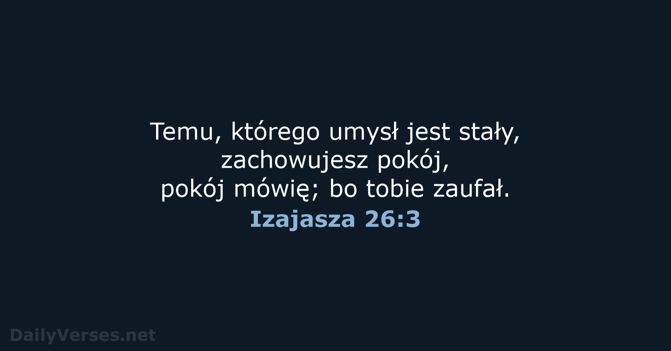 Izajasza 26:3 - BW1975