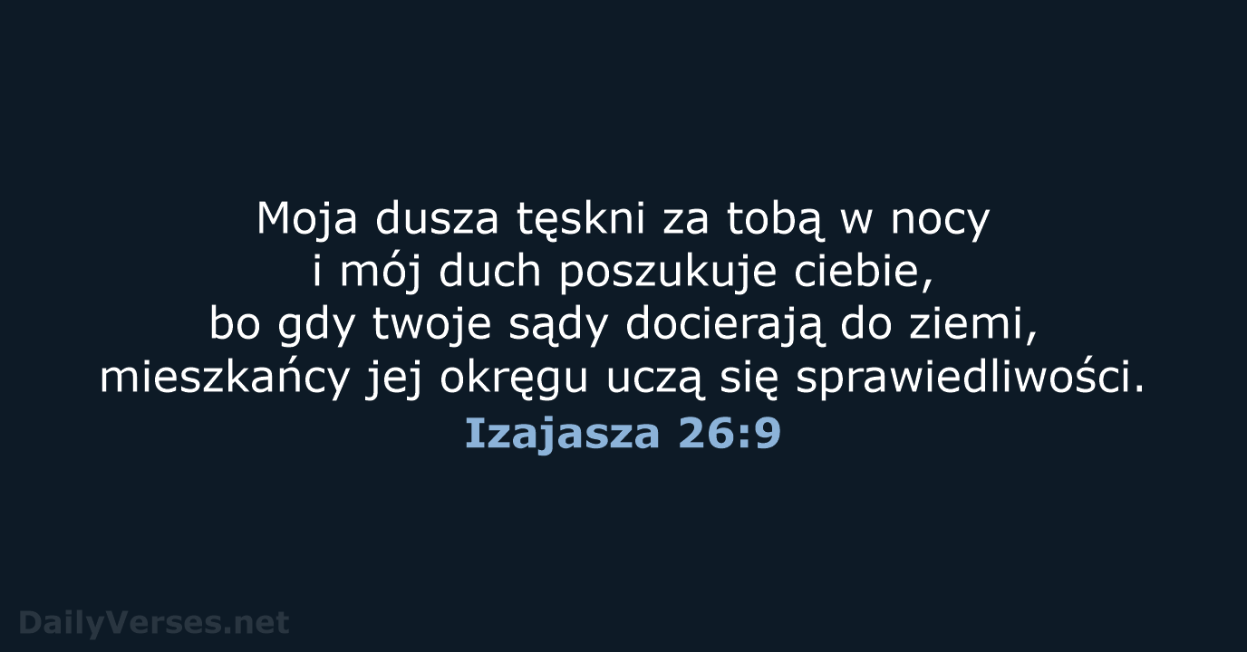 Izajasza 26:9 - BW1975