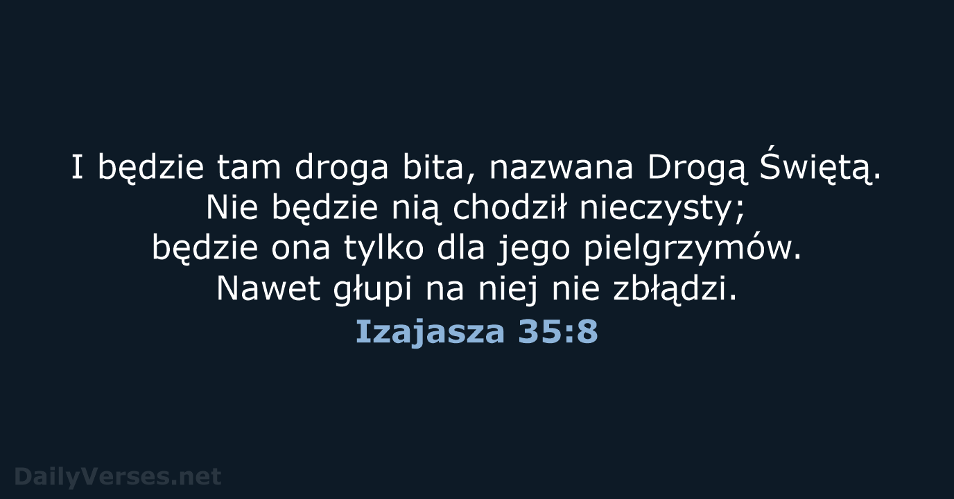 Izajasza 35:8 - BW1975