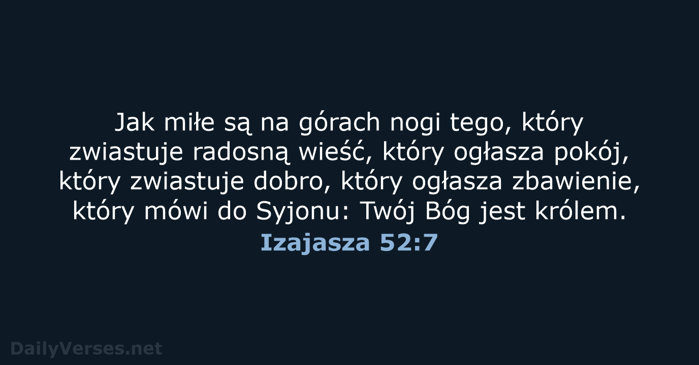 Izajasza 52:7 - BW1975